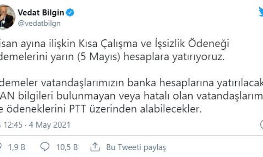 Kısa Çalışma ve İşsizlik Ödeneği Ödemeleri Hesaplara Yatıyor