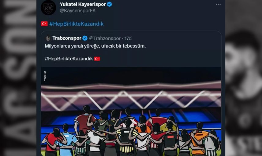 Süper lig ekiplerinden eş zamanlı paylaşım