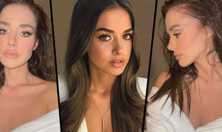 Bensu Soral'dan cesur pozlar: Mini eteği ve file çorabıyla dikkat çekti!