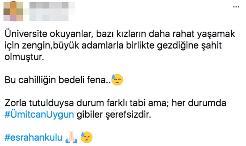 Ümitcan Uygun İle Aynı Evde Kaldıktan Sonra Ölü Bulunan Esra Hankulu İçin Yapılan Çirkin Yorumlar