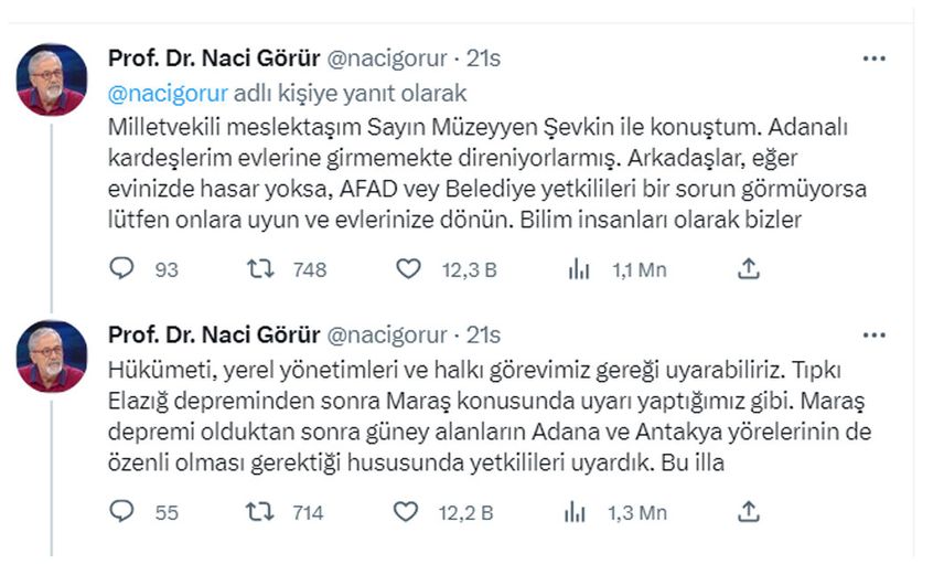 Deprem uzmanı Naci Görür'den Adana ile ilgili yeni bir açıklama geldi! Vatandaşları tek tek uyardı