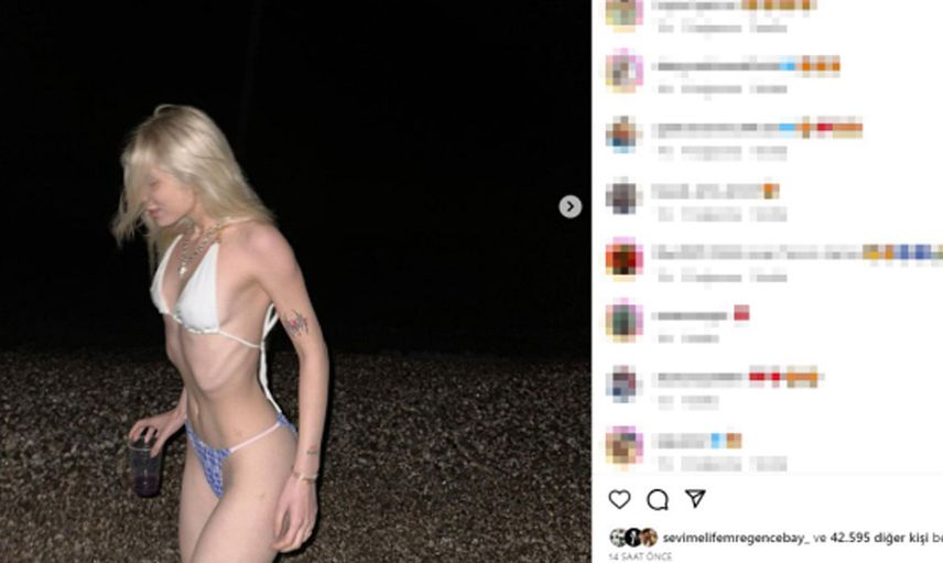 Aleyna Tilki kasım ayında bikinisiyle denize girdi: Zayıflığını görenler inanamadı!