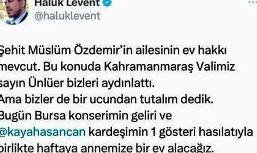 Aileye ev alacaklarını belirten Levent şu ifadeleri kaydetti...