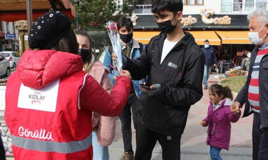 Kadın Cinayeti İşlenmeyen Şehirde Erkeklere Karanfil Dağıtıldı