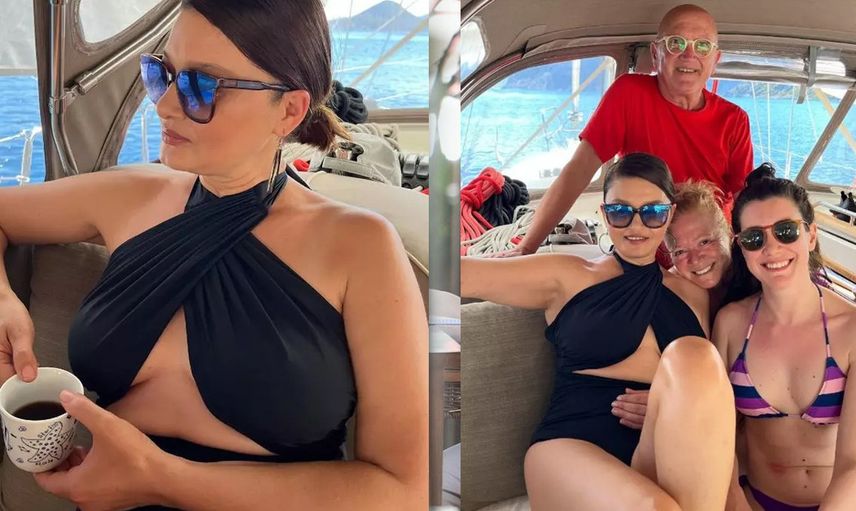 Nurgül Yeşilçay'dan ateşli pozlar! 16 kilo veren ünlü oyuncu fiziğiyle gençlere taş çıkartıyor