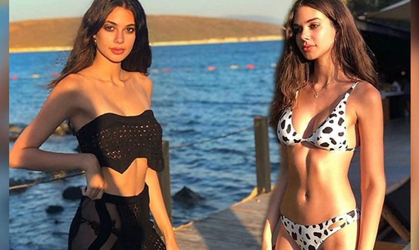 Defne Samyeli’nin kızı Deren Talu derin göğüs dekoltesiyle yürek hoplattı