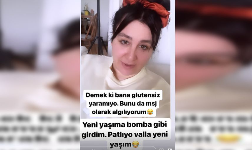 Ünlü komedyen Yasemin Sakallıoğlu doğum günü pastasıyla gündem oldu: ''Yeni yaşıma bomba gibi girdim!''