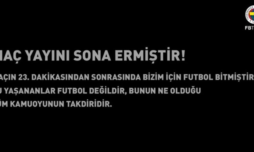 Fenerbahçe, Trabzonspor Maçındaki Hakem Kararlarına Yayını Sonlandırarak Tepki Gösterdi!