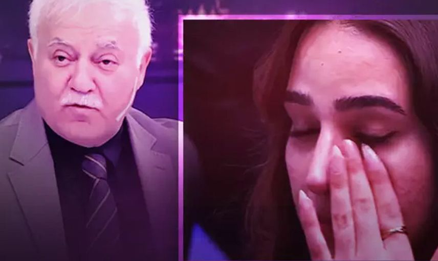 Nihat Hatipoğlu canlı yayında sinirlerine hakim olamadı: Genç kadın gözyaşlarına boğuldu!