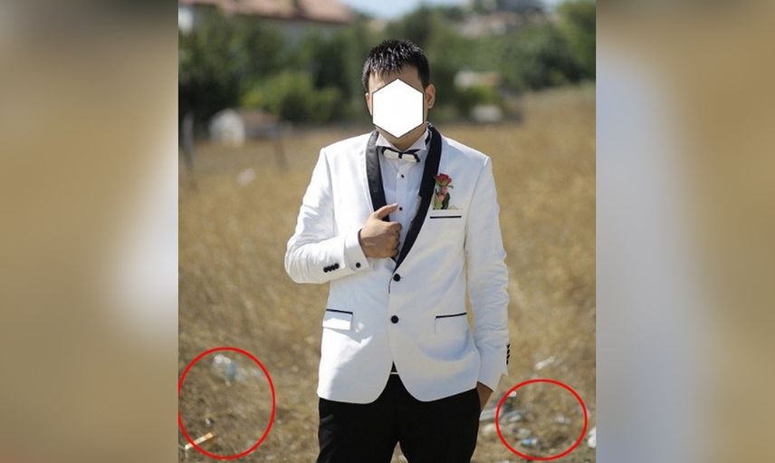 Düğün fotoğraflarını gören evli çift sinirlerine hakim olamadı