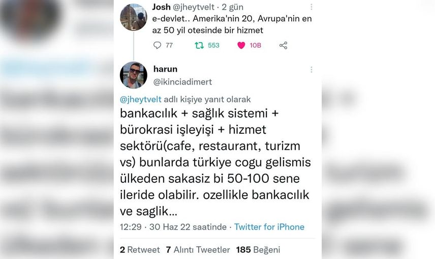 "Türkiye 50-100 sene ileride"