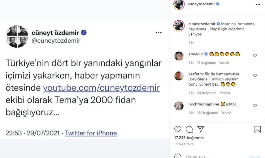 Ünlü İsimler Harekete Geçti! Tema Vakfı'na Bağış Kampanyası Başladı