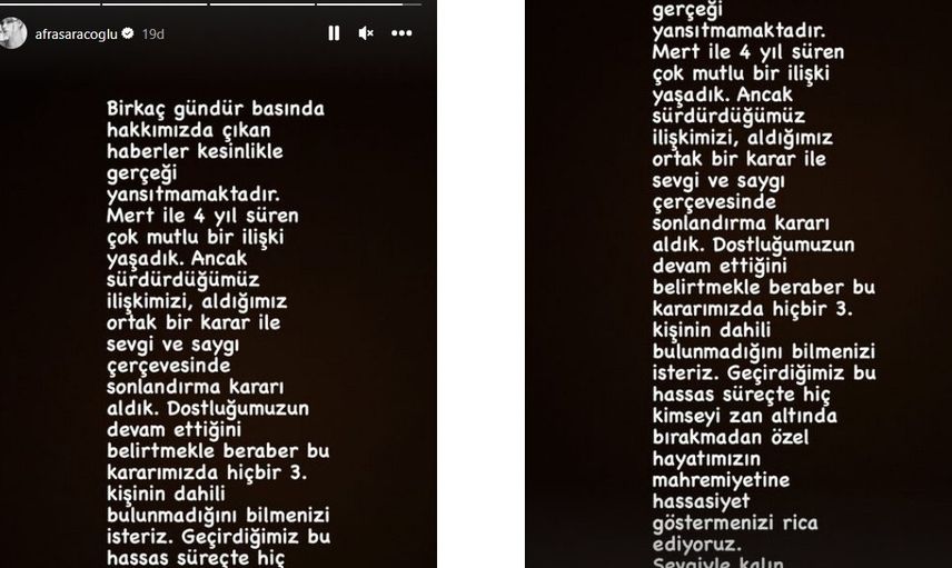Yalı Çapkını’nın yıldızı Afra Saraçoğlu’ndan ayrılık açıklaması geldi