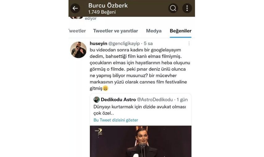 Altın Kelebek konuşması kavgaya dönüştü: Pınar Deniz’in açıklamasına ünlü oyuncu Burcu Özberk’ten tokat gibi cevap
