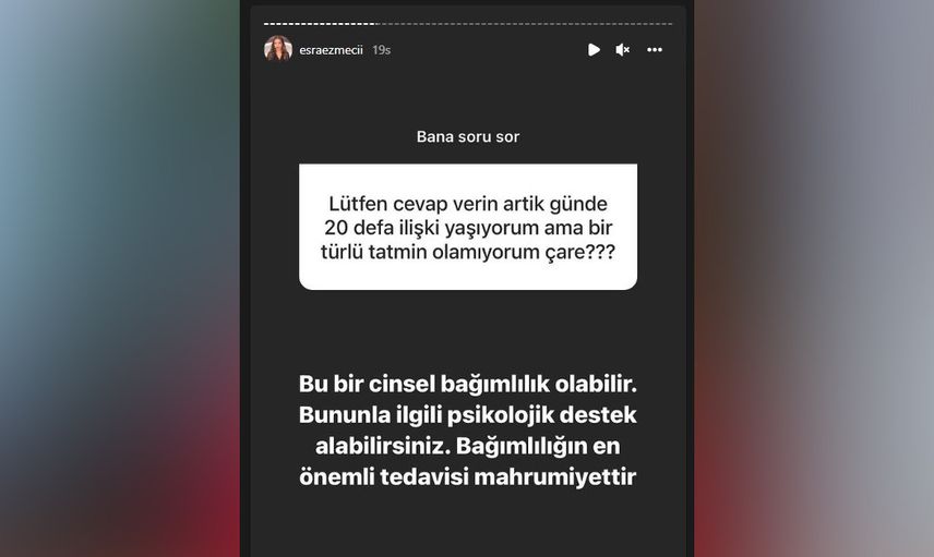 Esra Ezmeci'nin cevabı