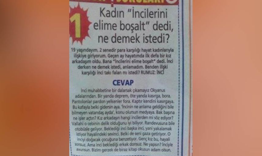 İncilerini elime boşalt