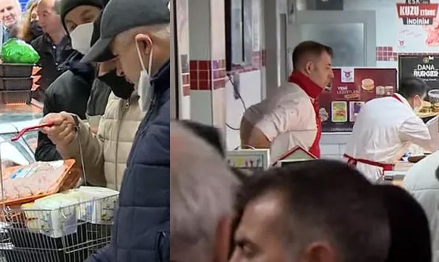 Ucuz et kuyruğu görenleri şoke etti! Sabah erken saatlerde metrelerce kuyruk oluştu