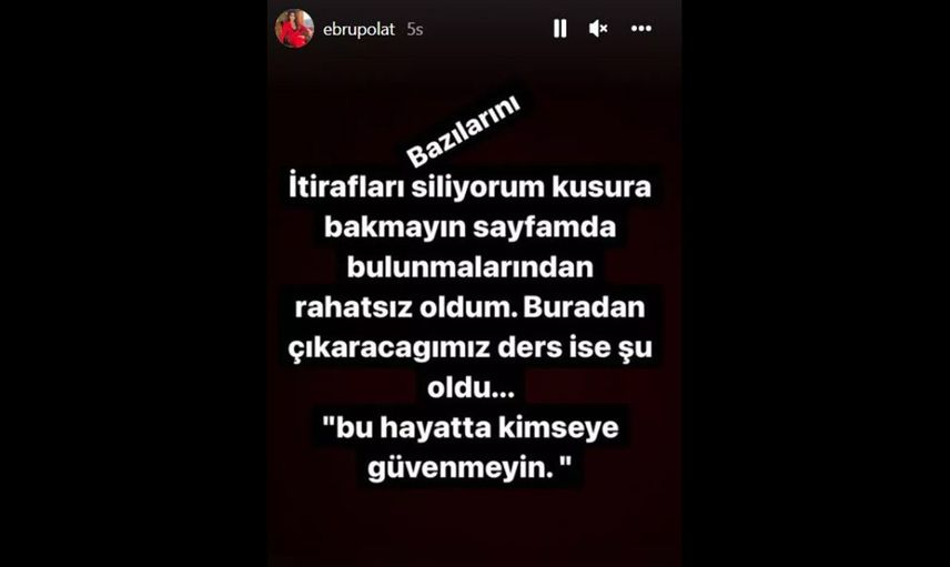 Paylaşımları sildi