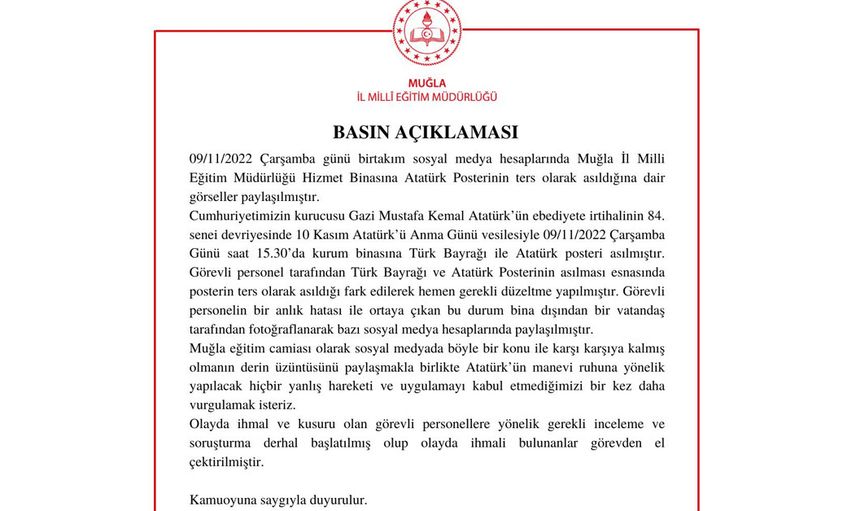 Muğla'da tepki çeken görüntüler! Atatürk posteri ters asıldı vatandaş ayağa kalktı