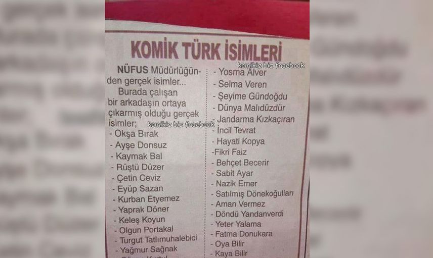 Görünce kahkaha atacağınız isimler