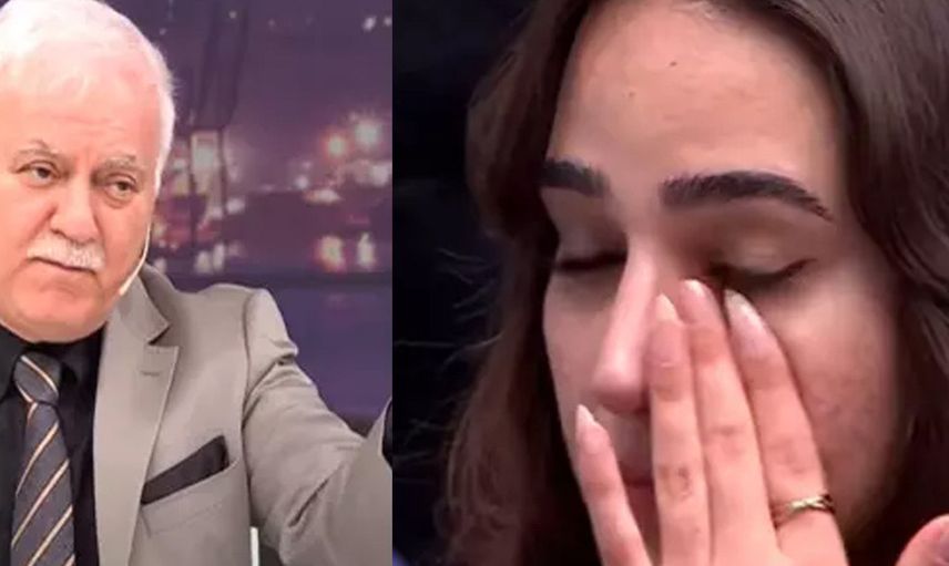 Nihat Hatipoğlu canlı yayında sinirlerine hakim olamadı: Genç kadın gözyaşlarına boğuldu!