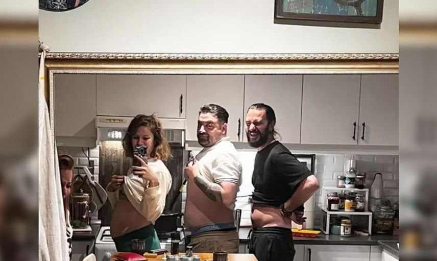 Burcu Biricik'ten hamilelik pozları: Eşiyle göbeklerini yarıştırdı, esprili paylaşımı beğeni topladı!