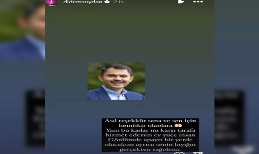 Didem Soydan'dan beklenmedik Murat Kurum paylaşımı: Ey yüce insan gönlümde apayrı yeri...