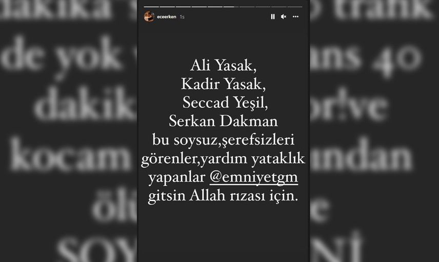 Ece Erken Eşi Şafak Mahmutyazıcıoğlu’nun Katilinin Fotoğrafını Paylaştı
