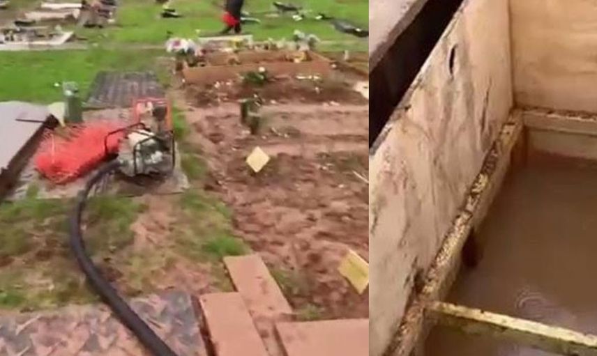 Mezarlıkta korku dolu anlar: Cenaze bir anda tabuttan fırladı