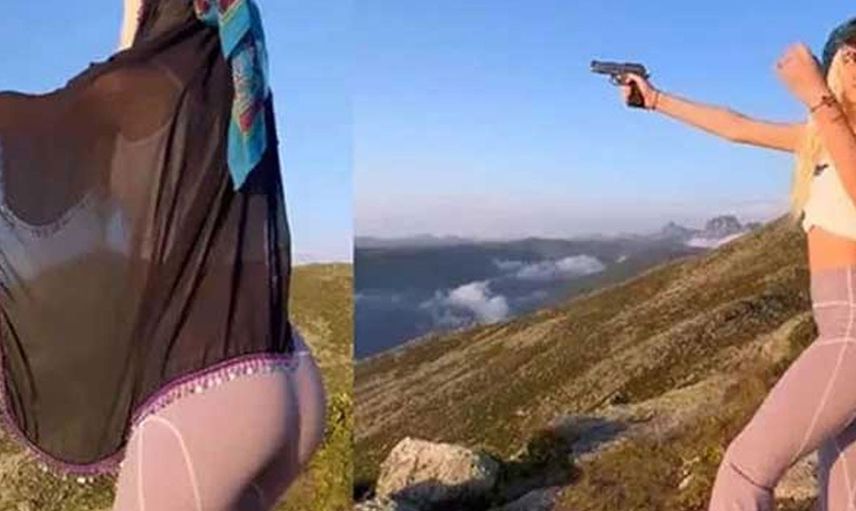 Gündemde kalmak için her şeyi yapmaya devam ediyor! Aleyna Tilki şimdi de eline silah aldı