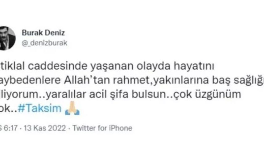 13 Kasım Taksim patlamasının ardından ünlülerden başsağlığı mesajları geldi hangi ünlü ne dedi?