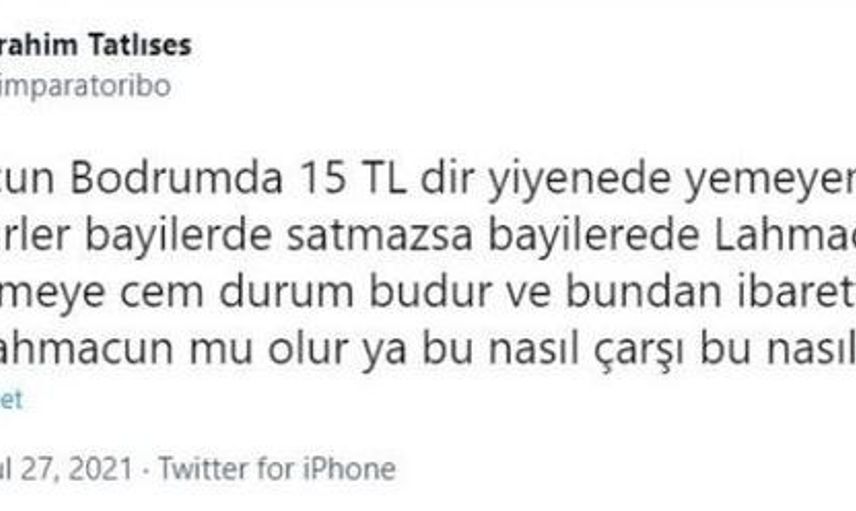 İbrahim Tatlıses İsyan Etti: '10 Liraya Lahmacun Mu Olur'