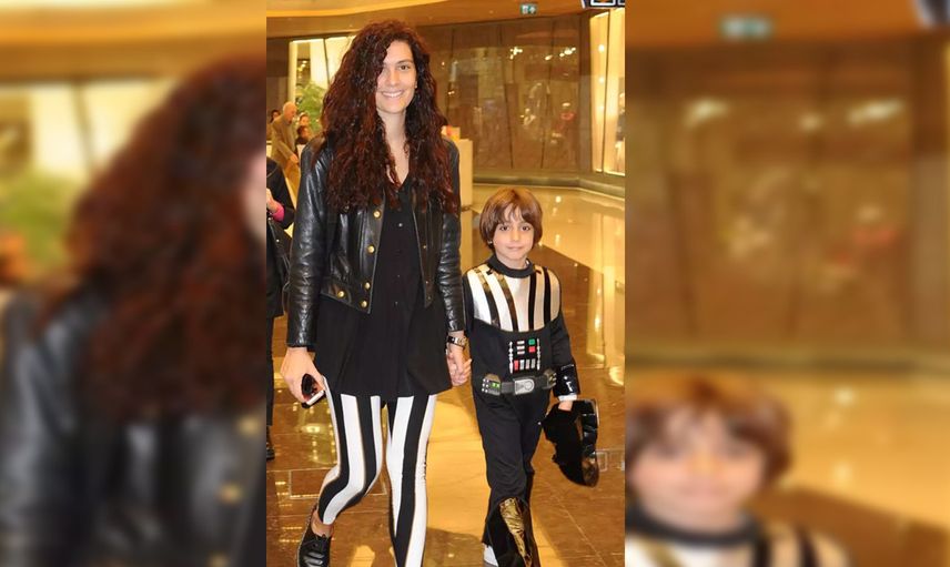 Bergüzar Korel'den duygulandıran paylaşım: Oğlu Ali boyunu geçti!