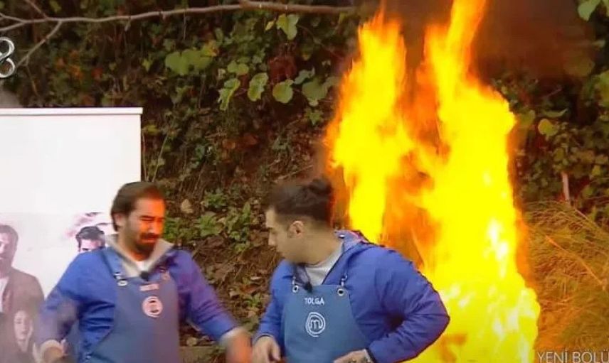 MasterChef'de korku dolu anlar! Yangın çıkınca ortalık bir anda karıştı