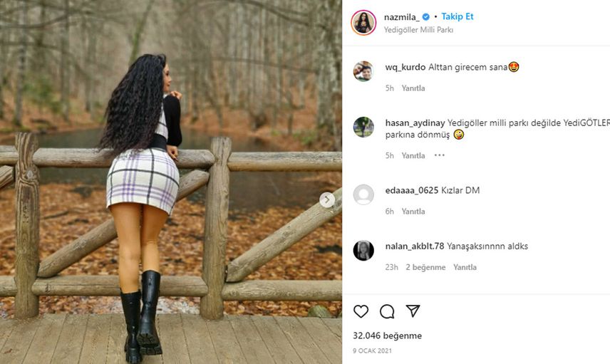 Naz Mila sosyal medyada öyle bir fotoğraf paylaştı ki takipçilerinden tepki yağdı.