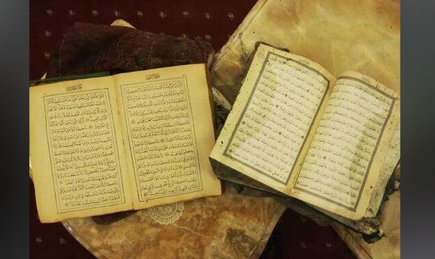 Küle dönen camiden çıkan Kur'an-ı Kerim'ler görevlileri şaşırttı!