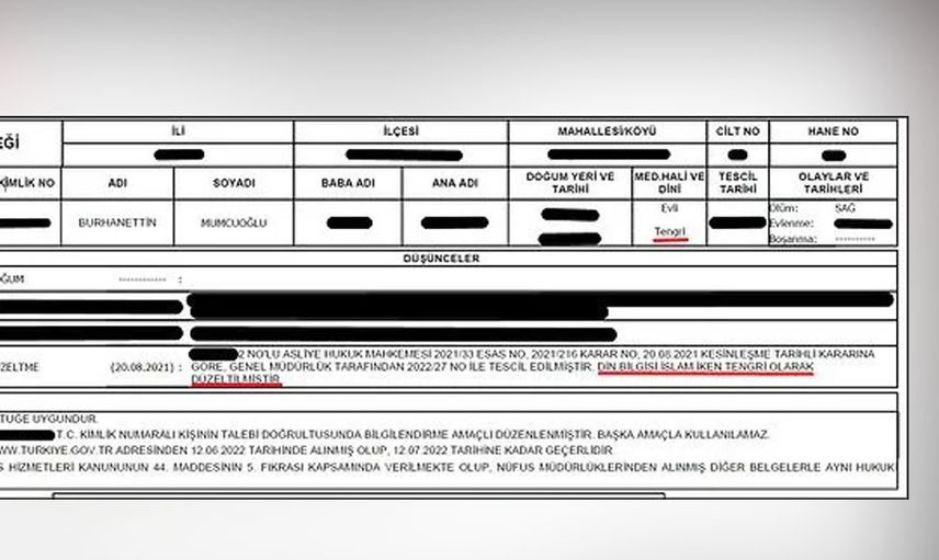 Olmaz denilen şeyler oluyor! Dinini Tengri olarak değiştirdi İçişleri konuyu Diyanet'e sordu bakın Diyanet'in cevabı ne oldu