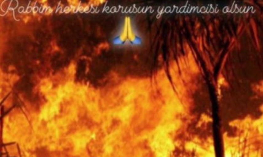 Süreyya Yalçın'dan Tepki Çeken Pozlar! Yangına Karşı Poz Verdi