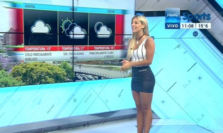 Ünlü hava durumu sunucusu Sol Perez, ten rengi taytıyla ip atladı
