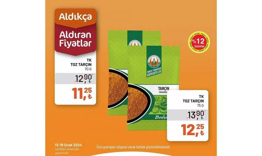 Tarım Kredi Kooperatif Marketleri’nden enflasyona karşı atak: Ocak ayında birçok ürüne indirim yapıldı