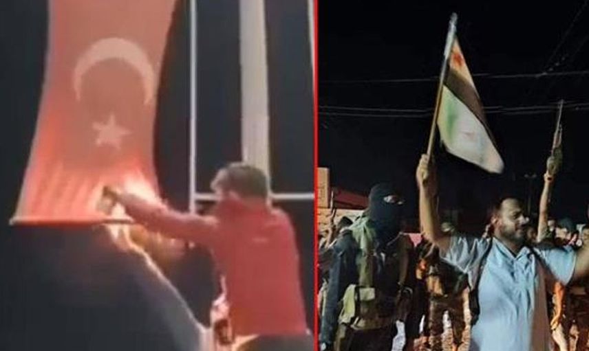 Türk bayrağını yaktılar!