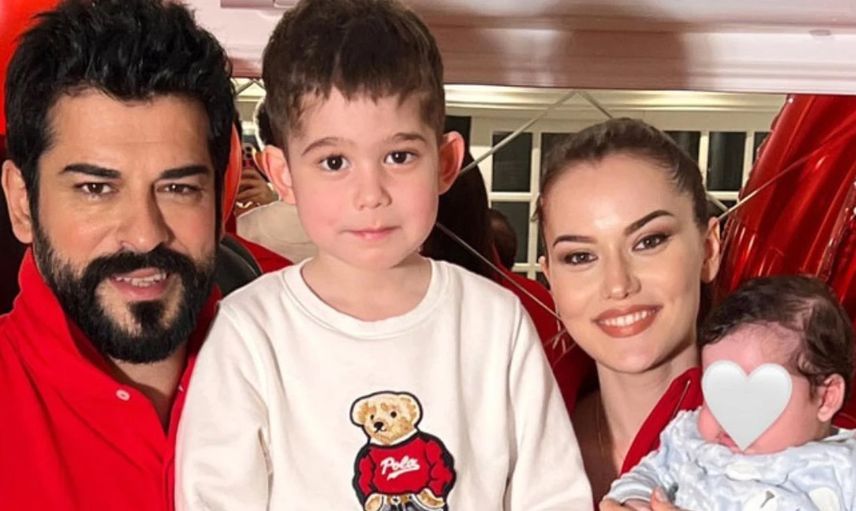 Ünlü oyuncu Fahriye Evcen küçük oğlu Kerem'in yüzünü ilk kez paylaştı!