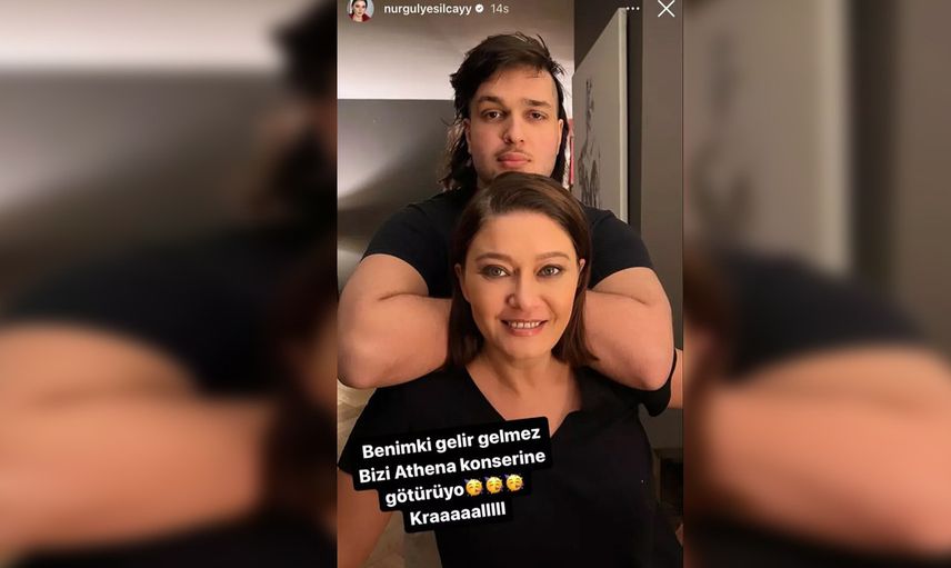 Oğluyla birlikte Athena konserine giden Nurgül Yeşilçay Gökhan Özoğuz'a isyan etti: Bu ne afra tafra!