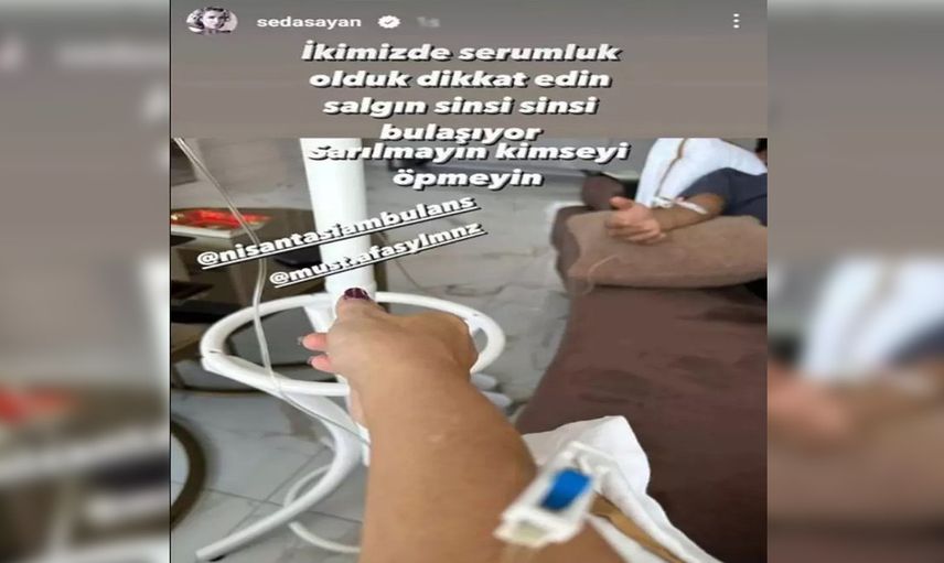 Seda Sayan ve eşi Çağlar Ökten’den kötü haber geldi: Seda Sayan serumlu kol fotoğrafı paylaştı