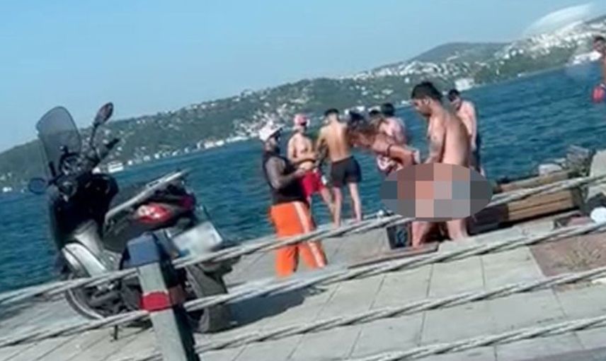 Bebek sahilinde iğrenç görüntüler