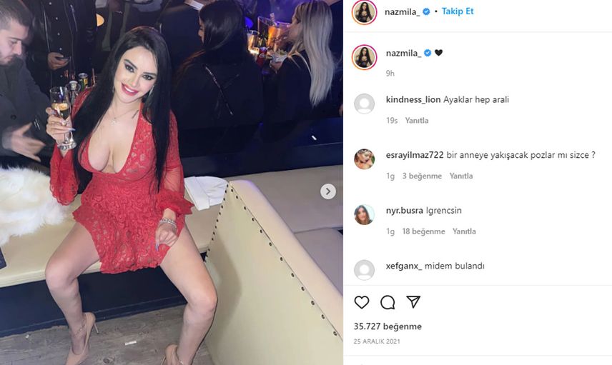 Naz Mila sosyal medyada öyle bir fotoğraf paylaştı ki takipçilerinden tepki yağdı.