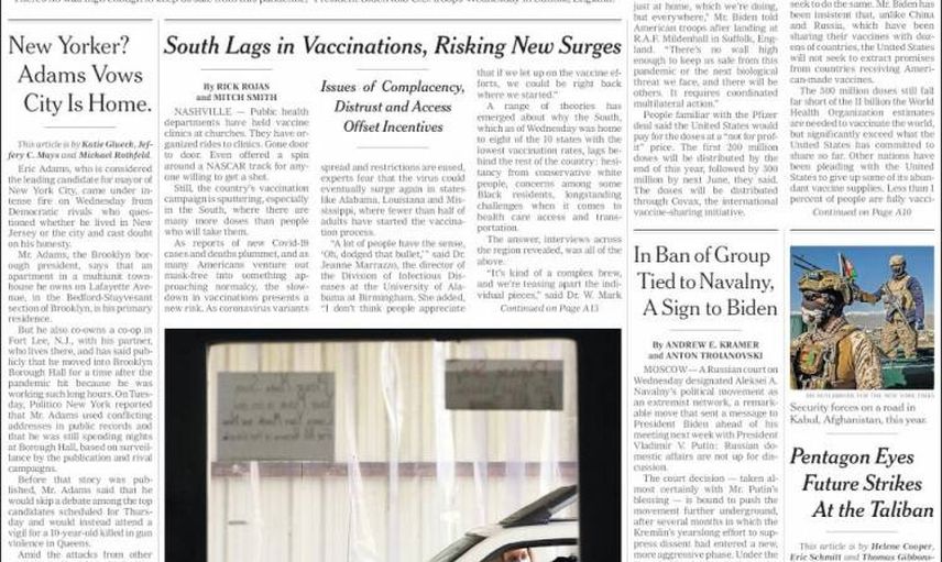 The New York Times | ABD, İhtiyacı Olan Ülkelere 500 Milyon Doz Aşı Gönderecek