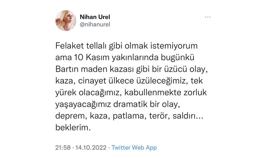 Astroloji uzmanı Nihan Urel'in, Taksim'deki patlamayı günler önceden bildiği tweetler ortaya çıktı