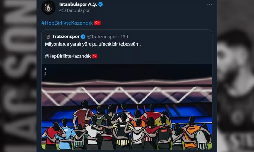Süper lig ekiplerinden eş zamanlı paylaşım