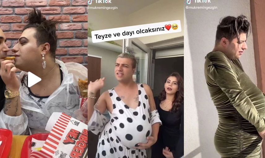 Hamile olduğu iddia eden Mükremin şimdi de erkek arkadaşıyla öpüştüğü videoyu paylaştı